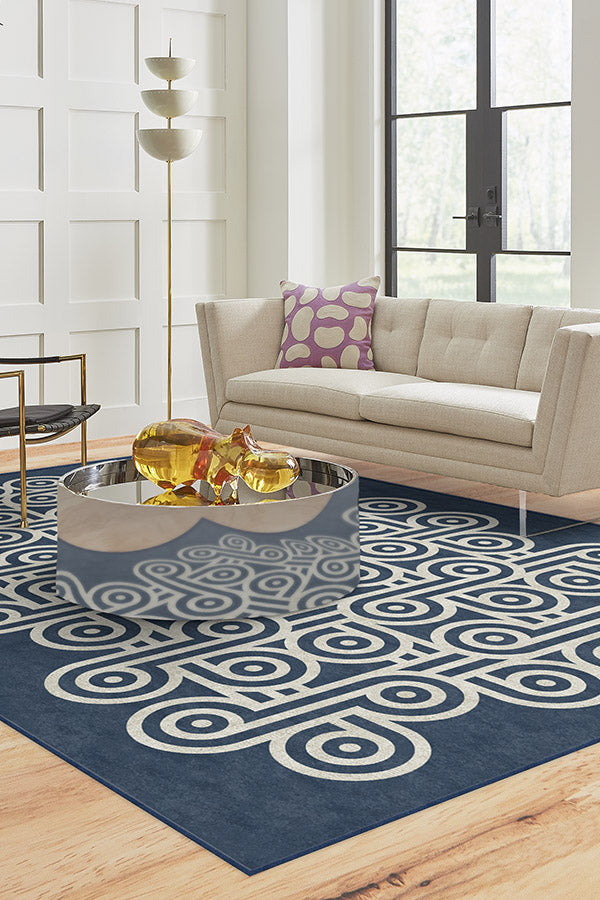 Jonathan Adler Pompidou Slate Blue Tufted Rug